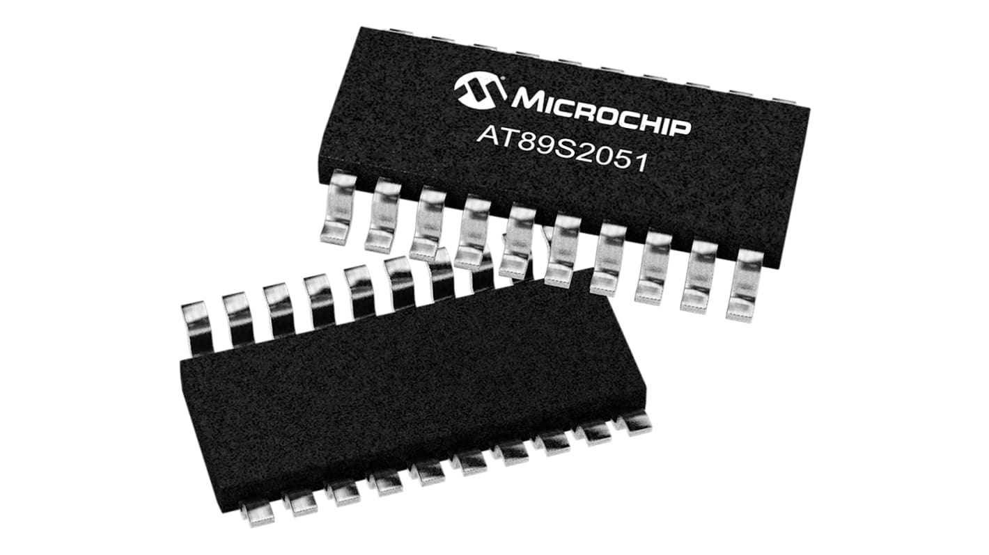 Microcontrollore Microchip, 8051, SOIC, AT89, 20 Pin, Montaggio superficiale, 8bit, 24MHz