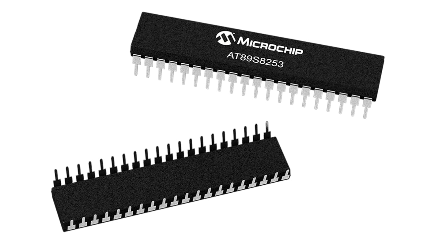 Microchip AT89S8253-24PU, 8bit 8051 Microcontroller, AT89, 24MHz, 12 kB Flash, 40-Pin PDIP
