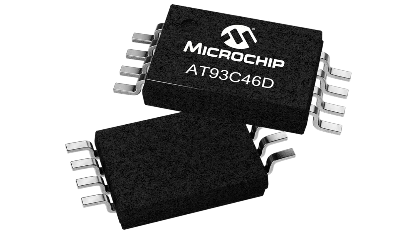 Microchip AT93C46D-TH-B, 1kbit EEPROM Memory, 250ns 8-Pin TSSOP Serial-3 Wire