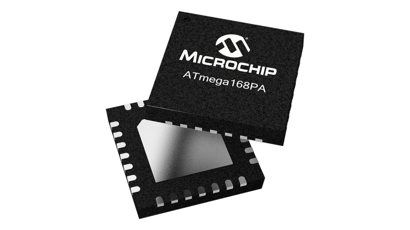Microchip ATmega单片机, AVR内核, 32针, VQFN, 最大20MHz, 16 kB 闪存, 1 kB RAM