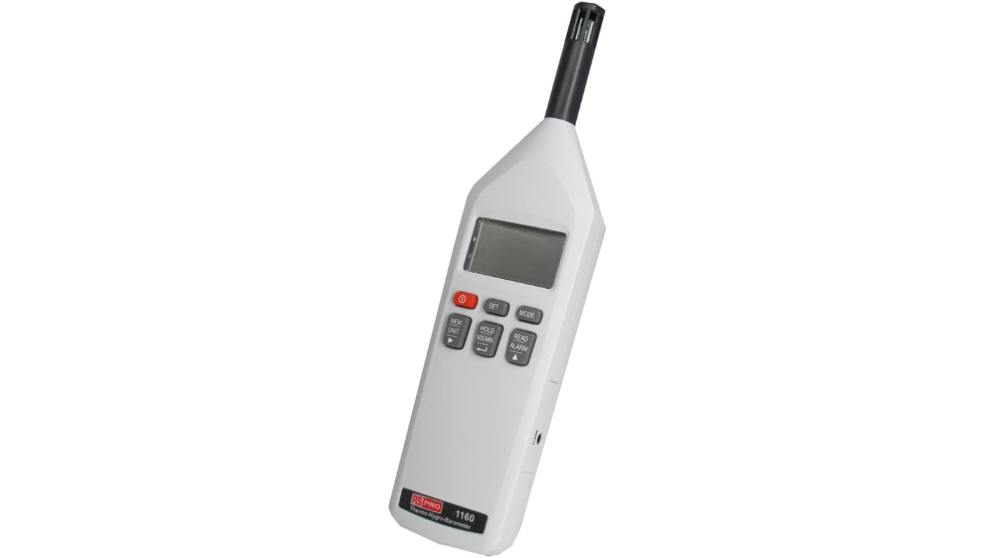 RS PRO Handheld Hygrometer, ±3 %RH Accuracy, +100 °C, +212°F Max, 100%RH Max, UKAS Calibration