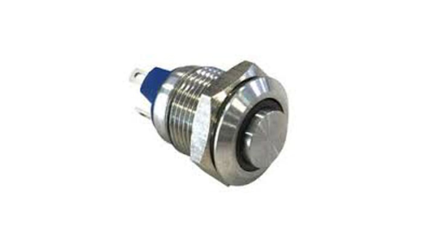 Bulgin MAV0120 Series Push Button Switch, Momentary, Panel Mount, 12mm Cutout, SPST, 36V dc, IP67