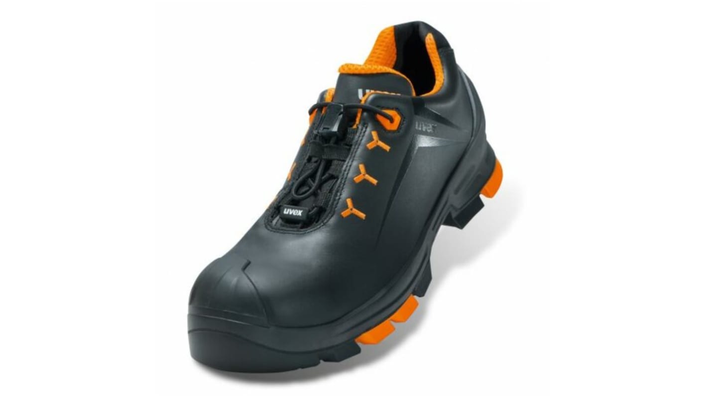 Uvex 2-6502 Unisex Sicherheitsschuhe Schwarz, Orange, mit Zehen-Schutzkappe, Größe 44 / UK 10, EN20345 S3, ESD-sicher