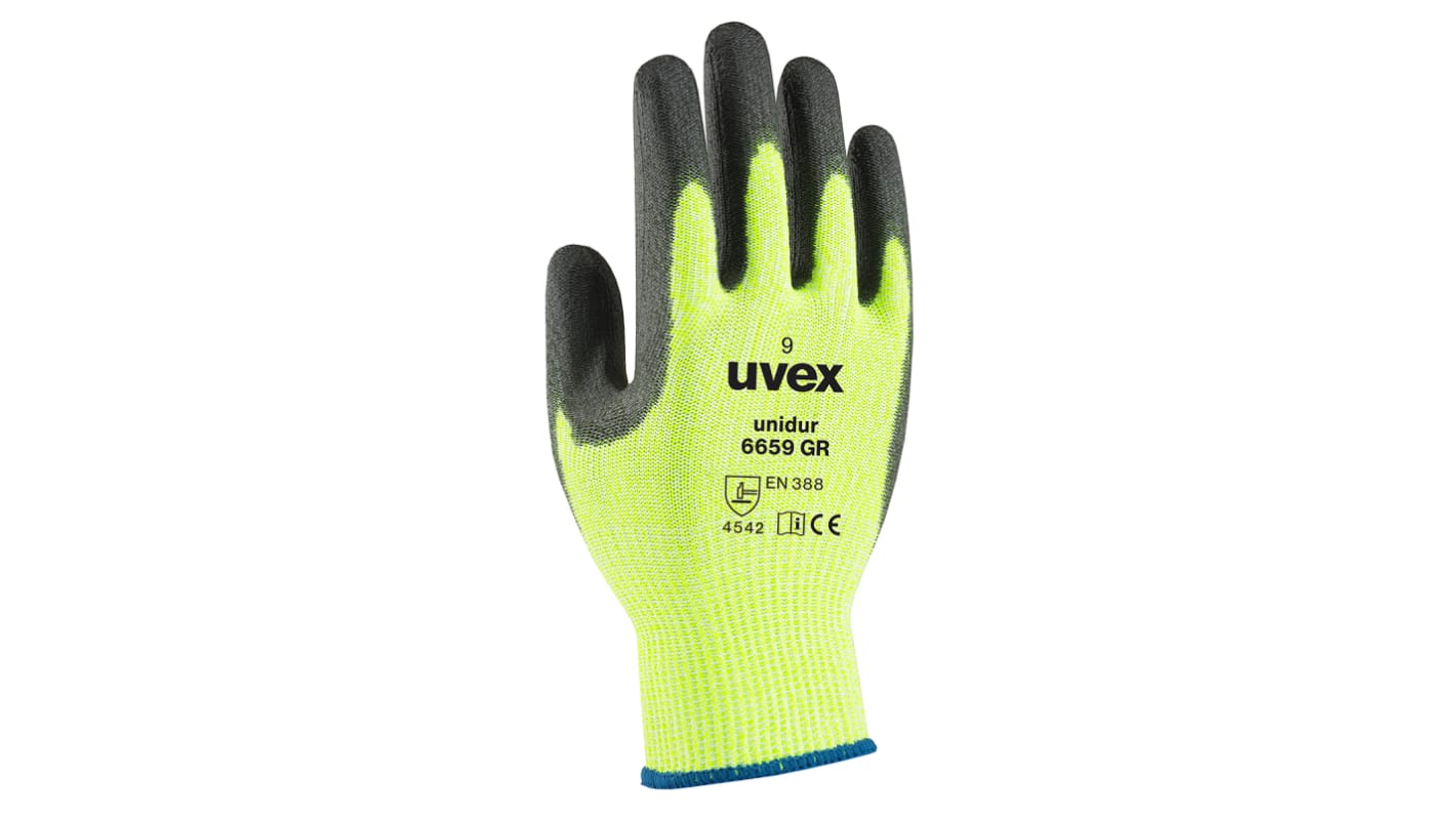 uvex UNIDUR Arbeitshandschuhe Größe 9 Schneidfest Glasfaser, HPPE Grün 1Paar