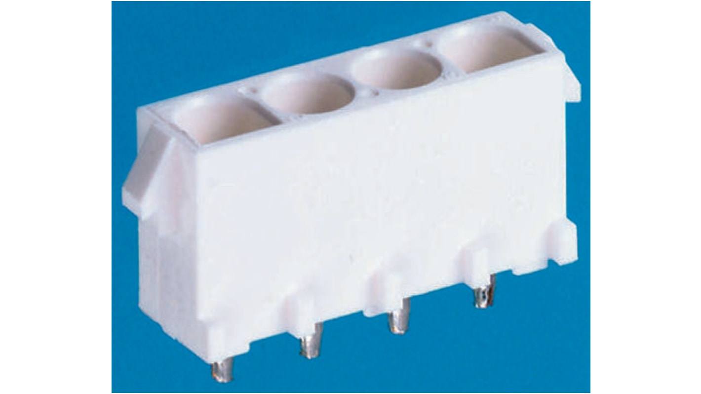 TE Connectivity Universal MATE-N-LOK Series Straight Through Hole Mount PCB Socket, 3-Contact, 1-Row, 6.35mm Pitch,