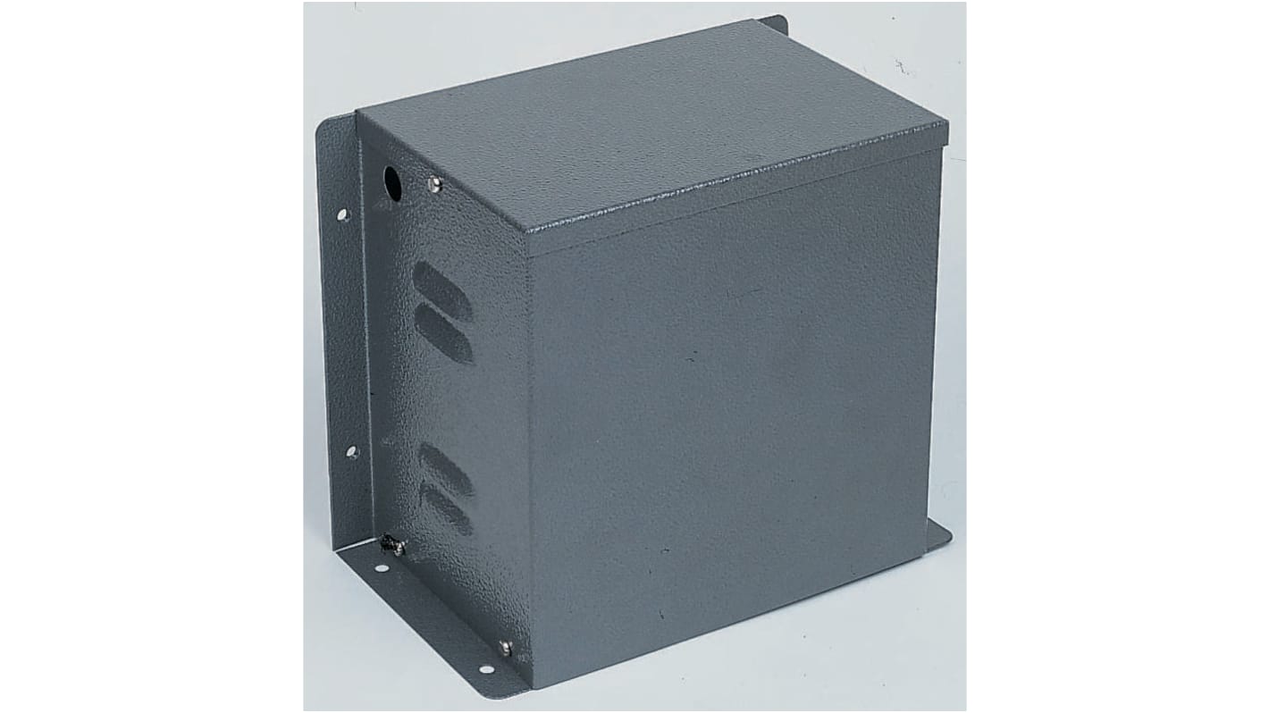 RS PRO Grey Steel Enclosure, Flanged, Grey Lid, 117 x 132 x 196mm