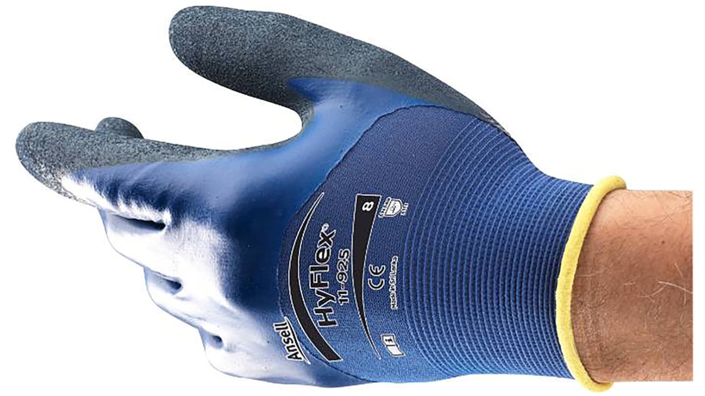 Ansell HyFlex 11-925 Arbeitshandschuhe, Größe 9, Oil Resistant, Nylon, Elasthan Blau