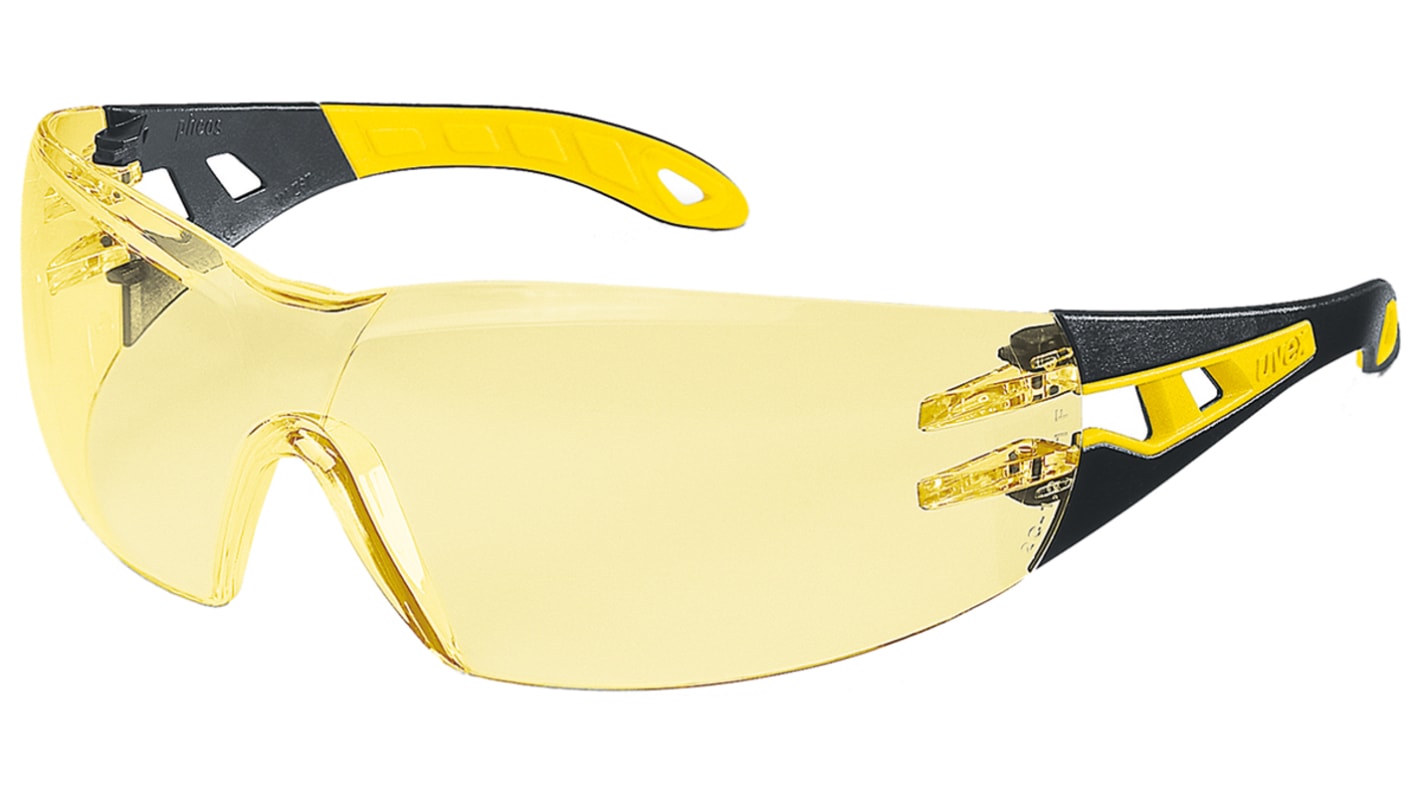 Uvex PHEOS Anti-Mist UV Safety Glasses, Amber PC Lens, Vented