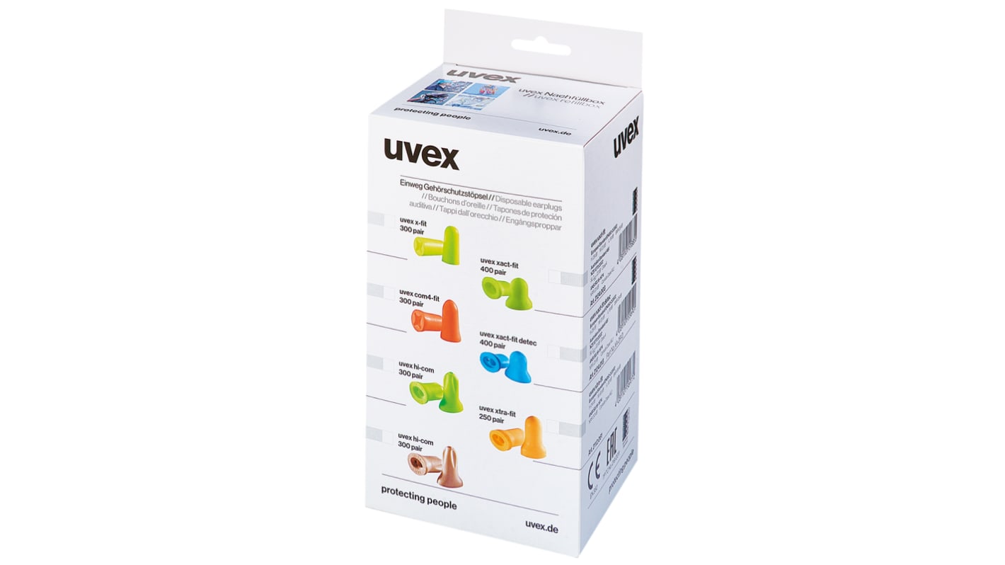 uvex hi-com Einweg Gehörschutzstöpsel EN352, Polyurethanschaum Grün, SNR 24dB, 300 Paar