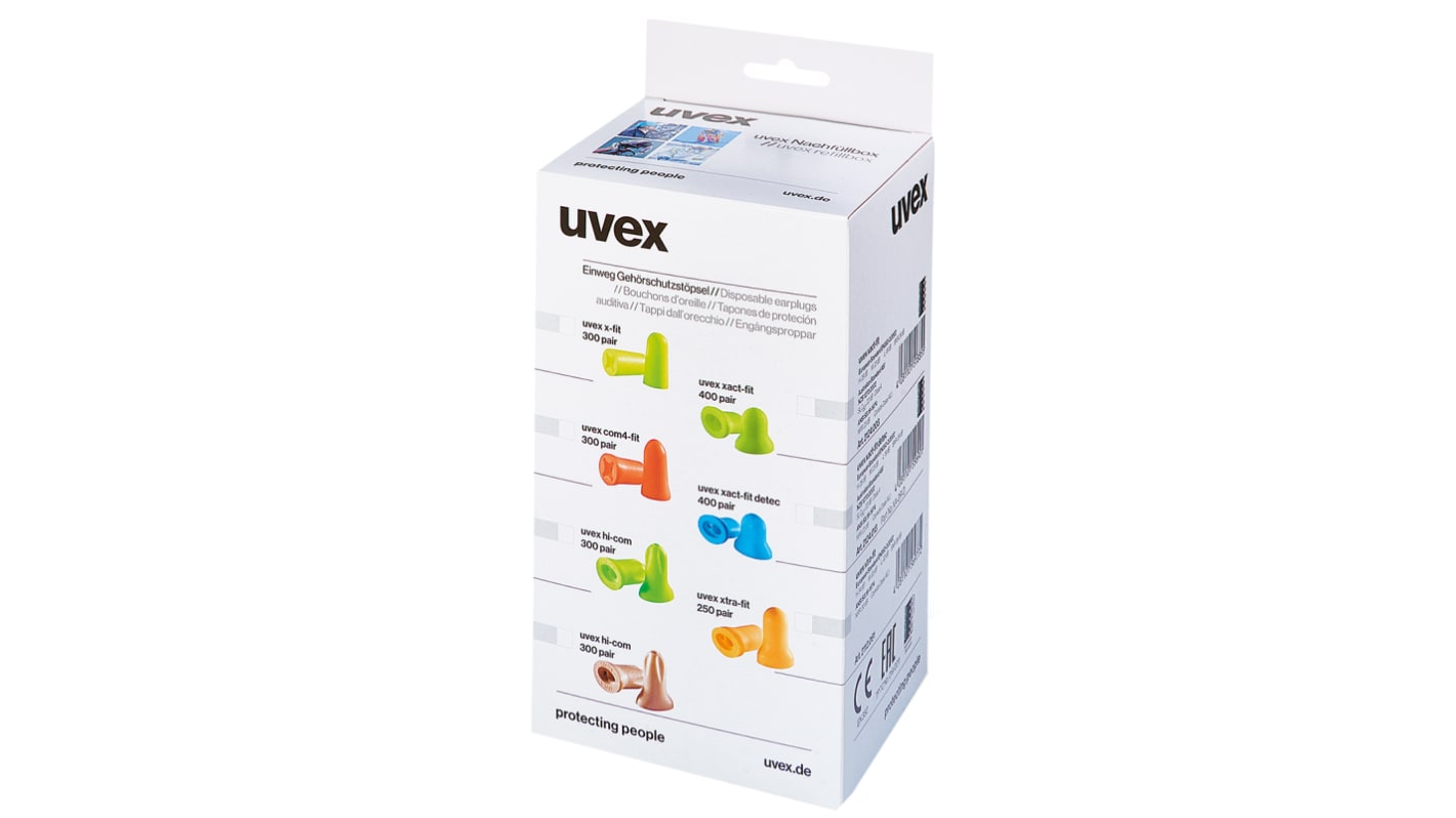 uvex 一次性无线耳塞, 聚氨脂泡沫, 信噪比33dB, 300对装, com4-fit系列