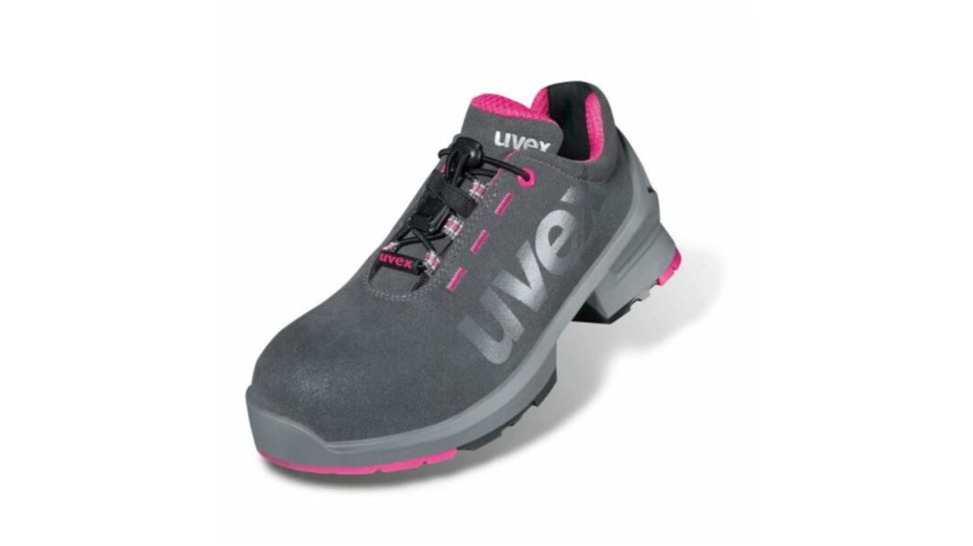 Baskets de sécurité 8888 Uvex 1 ladies Femme, T 37 Gris, rose, S2, SR, Antistatiques