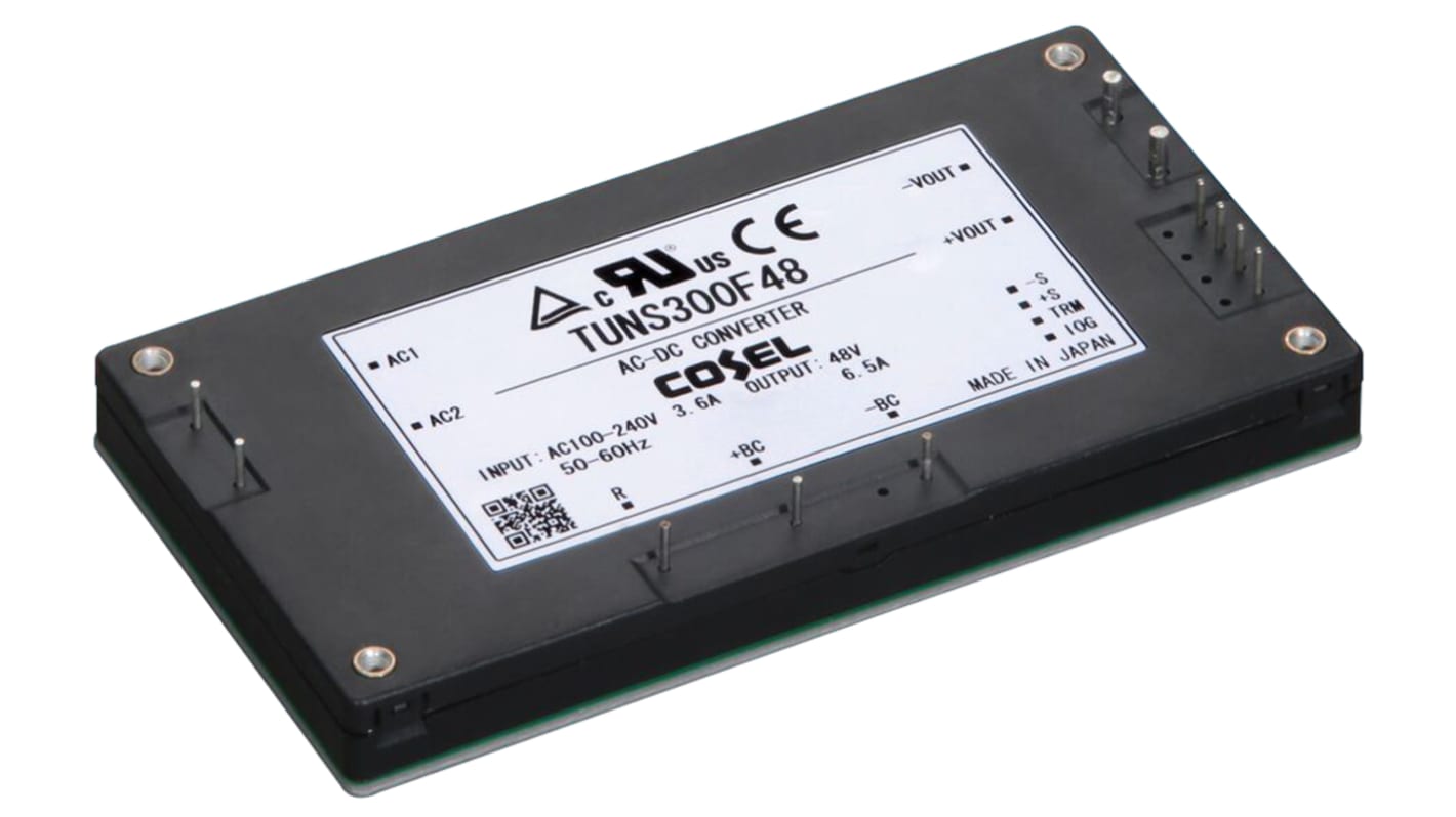 Cosel Switching Power Supply, TUNS300F12, 12V dc, 25A, 300W, 1 Output, 85 → 264V ac Input Voltage