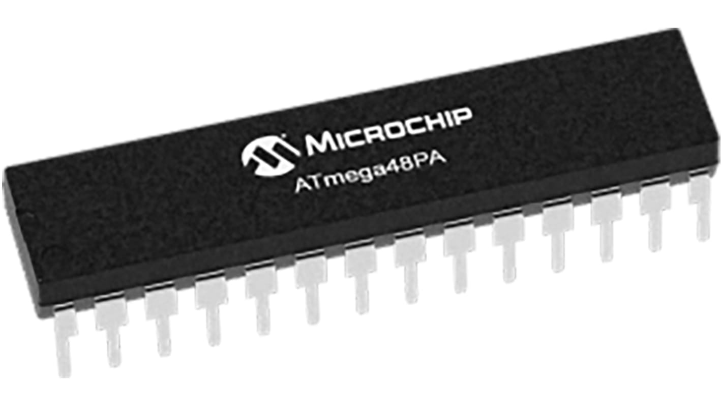 Microchip ATMEGA48PA-PU, 8bit AVR Microcontroller, ATmega, 20MHz, 4 kB Flash, 28-Pin PDIP