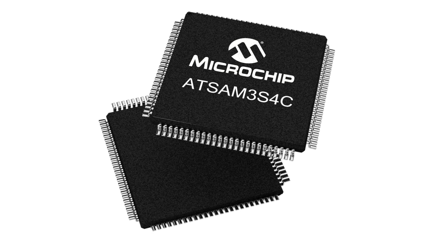 Microchip SAM3S系列单片机, ARM Cortex M3内核, 100针, LQFP封装, 0CAN通道