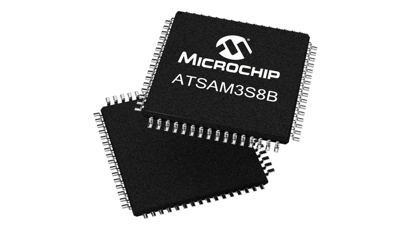 Microchip SAM3S8系列单片机, ARM Cortex M3内核, 64针, LQFP封装