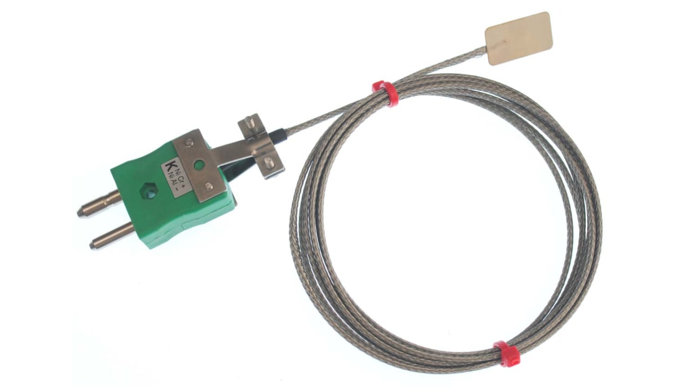 Termopar tipo K RS PRO, Ø sonda 13mm x 2m, temp. máx +350°C, cable de 2m, conexión Conector macho estándar