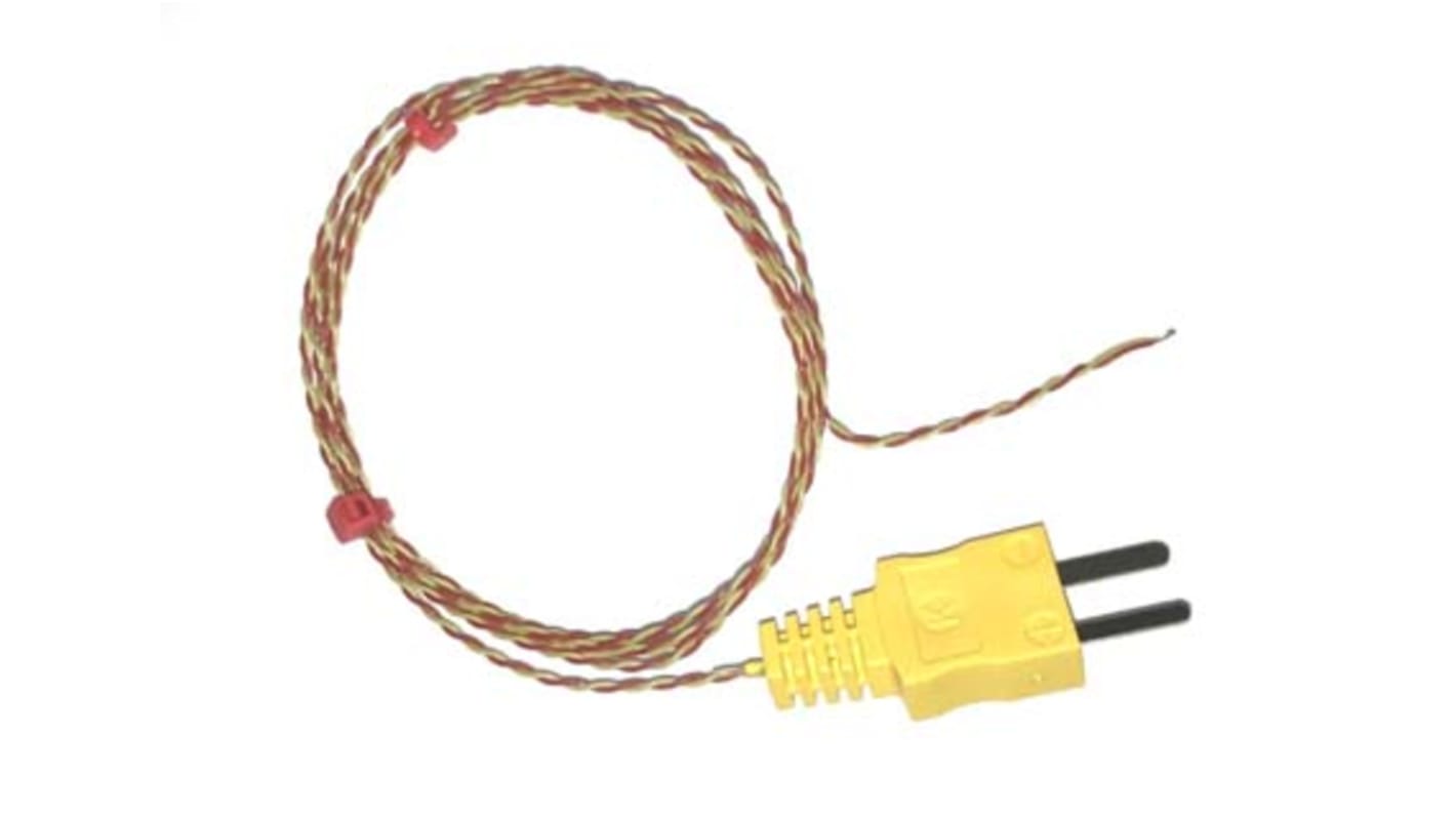 RS PRO Type K Exposed Junction Thermocouple 3m Length, 1/0.3mm Diameter → +260°C