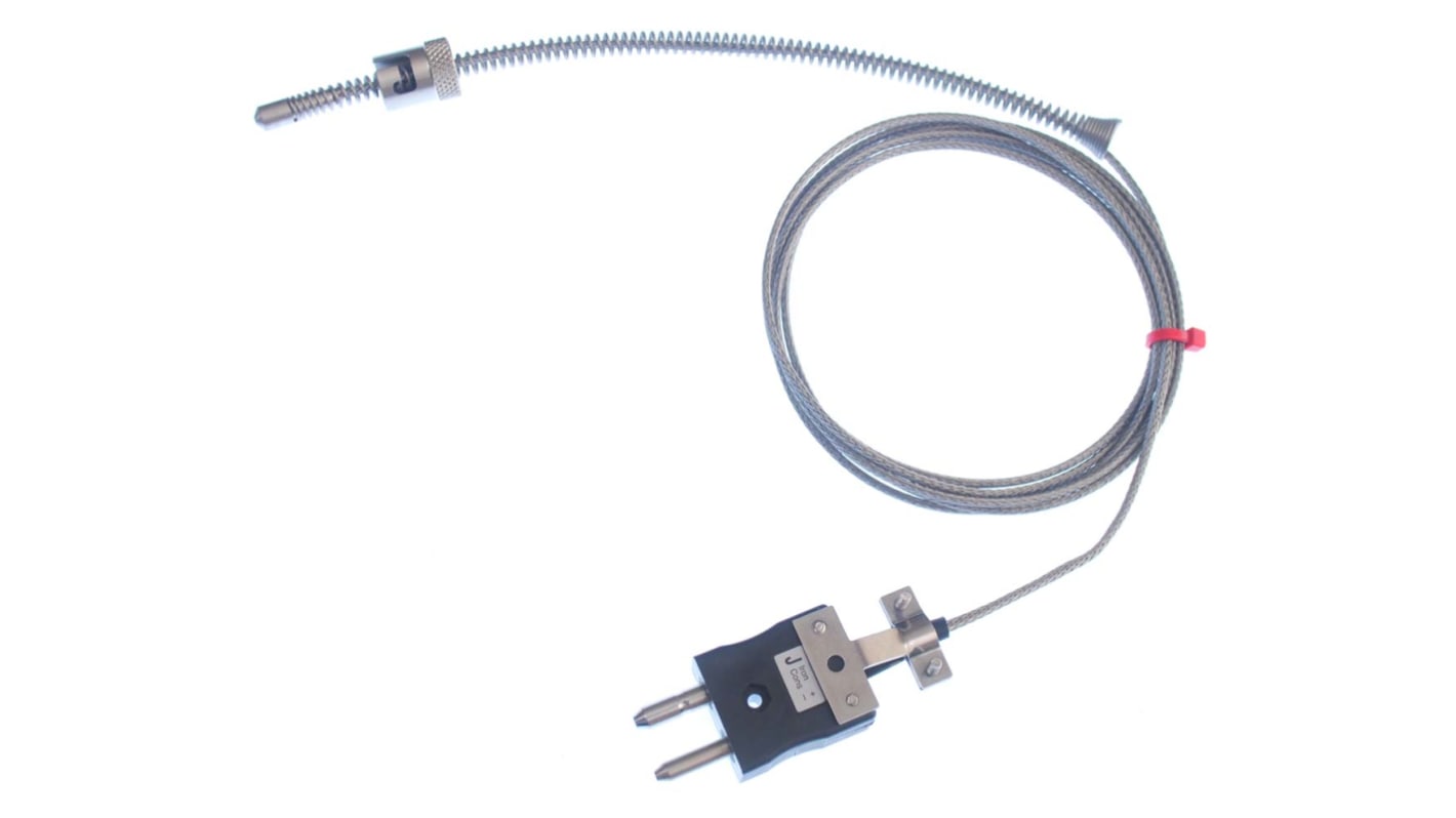 RS PRO Type J Adjustable Bayonet Thermocouple 2m Length, 6mm Diameter → +350°C