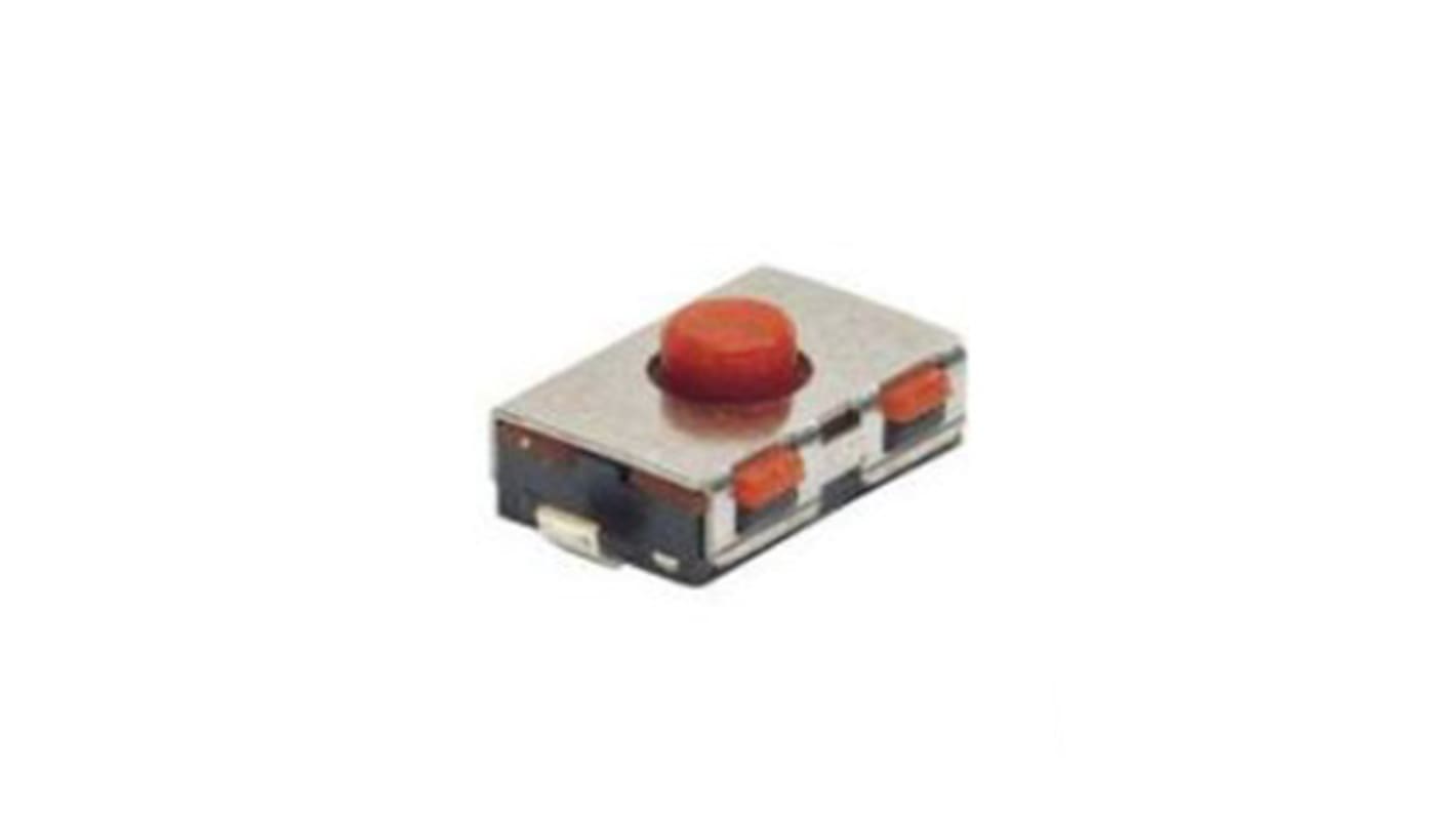 TE Connectivity Red Cap Tactile Switch, SPST 50 mA 0.8mm Surface Mount