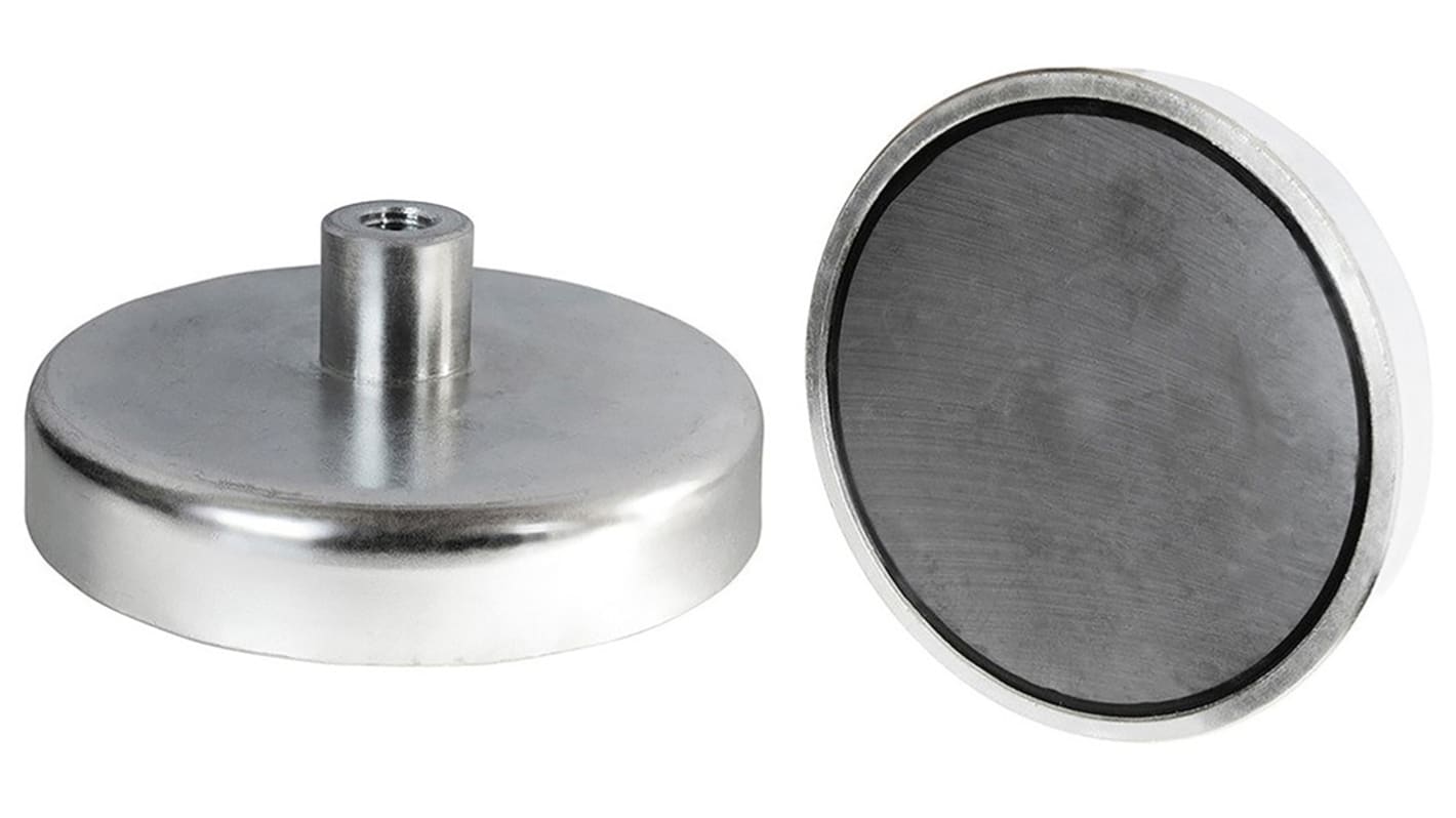 Eclipse Pot Magnet 16mm Threaded Hole Samarium Alloy, 6kg Pull