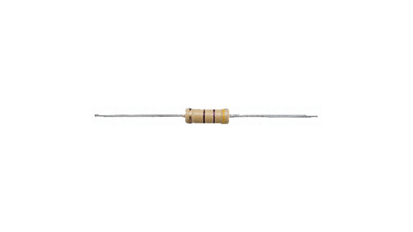 TE Connectivity 碳膜电阻, 220kΩ, 2W, ±5%容差, -500 → -100ppm/°C, CFR200系列
