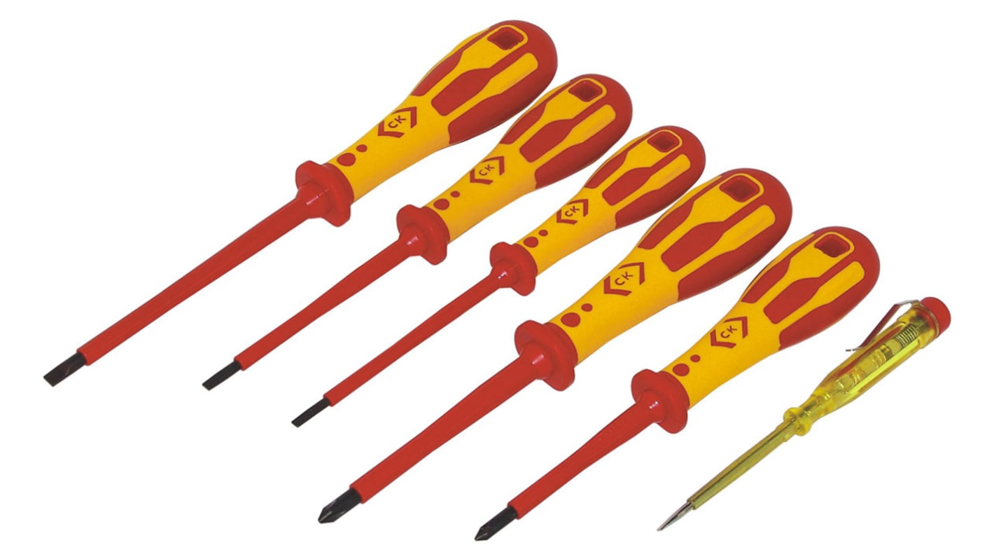 Set di cacciaviti CK T49182, 6 pezzi Phillips, a taglio, lama nera