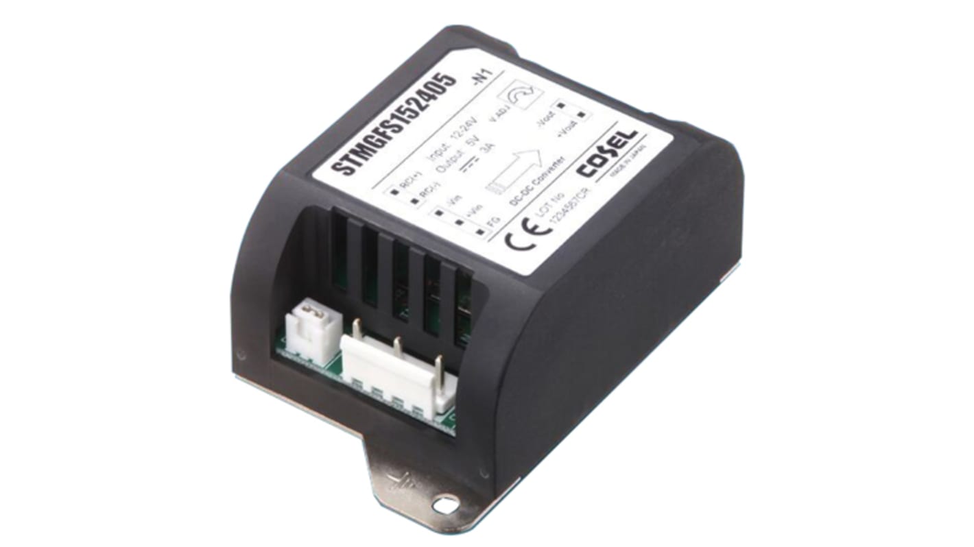 Cosel STMGFS DC-DC Converter, 5V dc/ 6A Output, 9 → 36 V dc Input, 30W, PCB Mount, +70°C Max Temp -20°C Min Temp