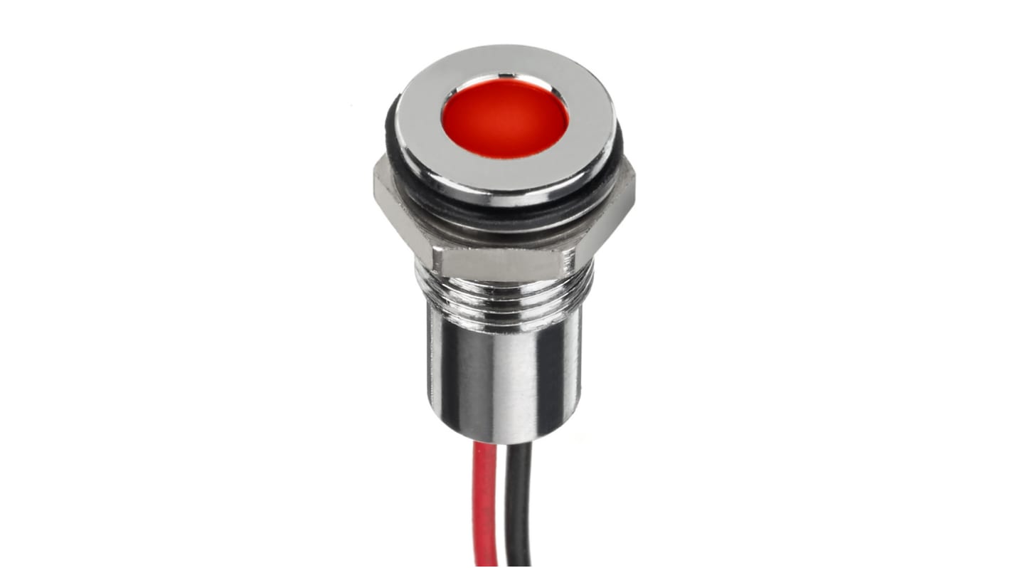 RS PRO パイロットランプ, 1.8 → 3.3V dc, 赤, 実装ホール
