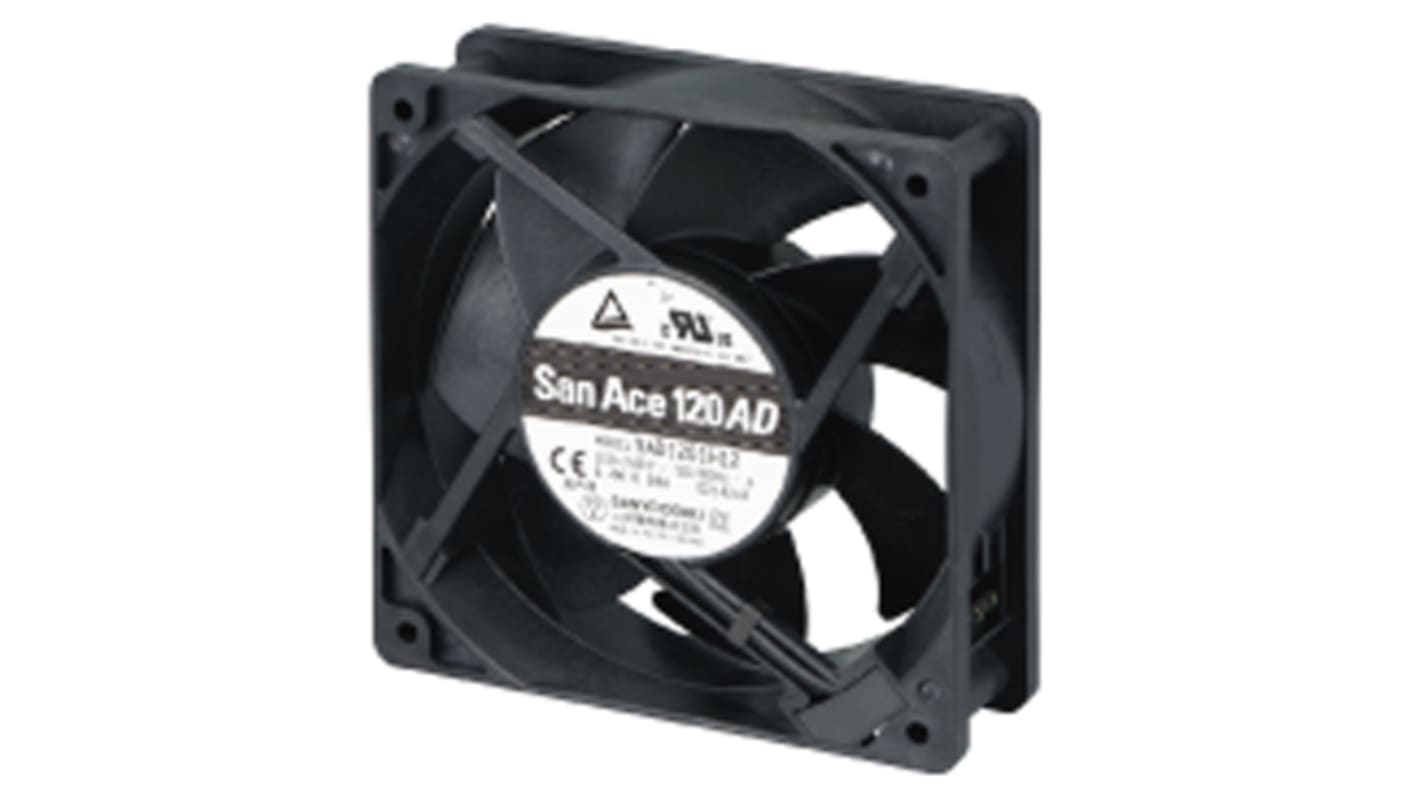 Sanyo Denki San Ace 9AD Series Axial Fan, 100 → 240 V ac, AC Operation, 180m³/h, 4.4W, 80mA Max, 120 x 120 x 38mm