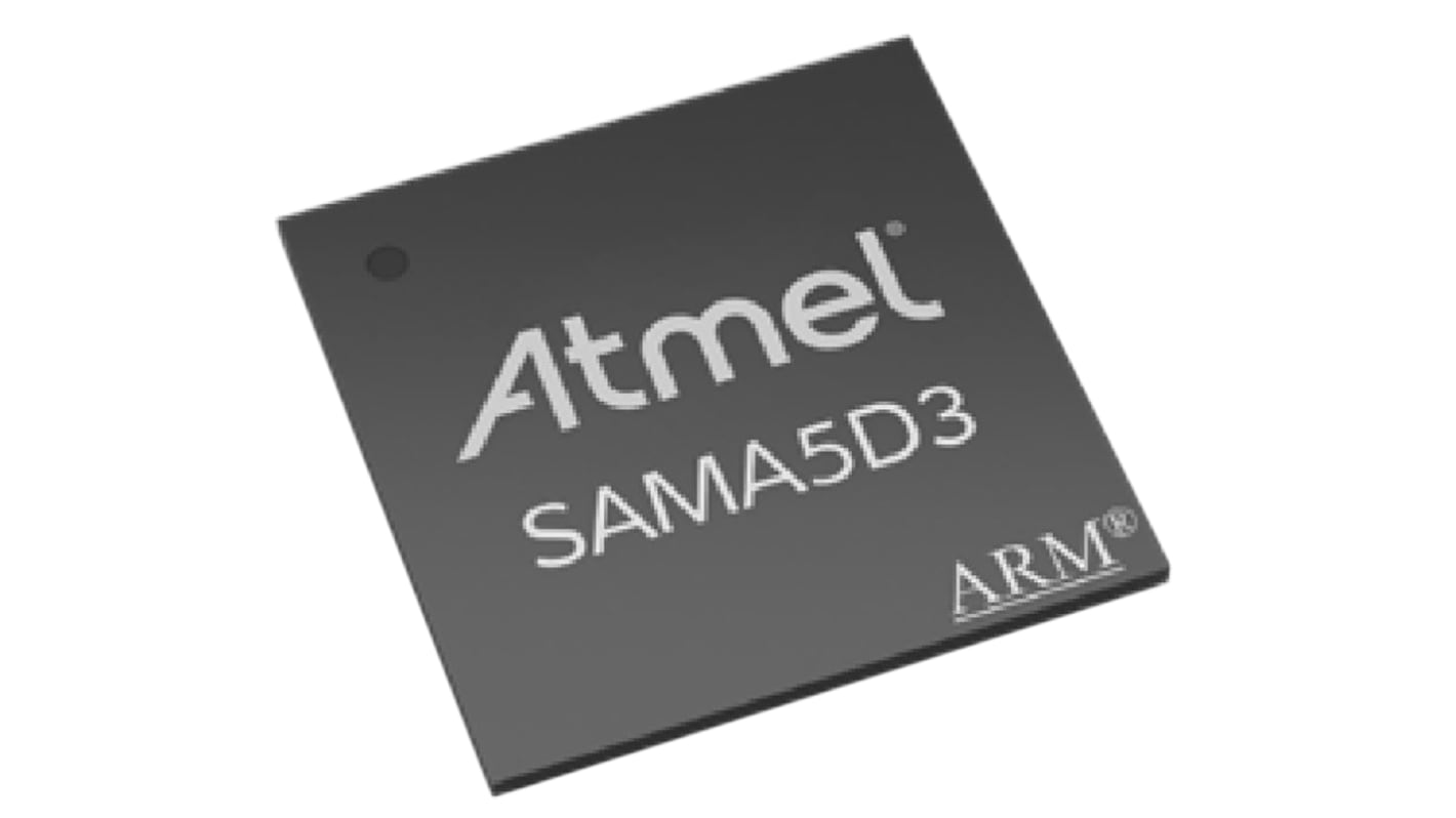 Microchip ATSAMA5D31A-CU, 32bit ARM Cortex A5 Microcontroller, SAMA5D3, 536MHz, 160 kB Flash, 324-Pin LFBGA