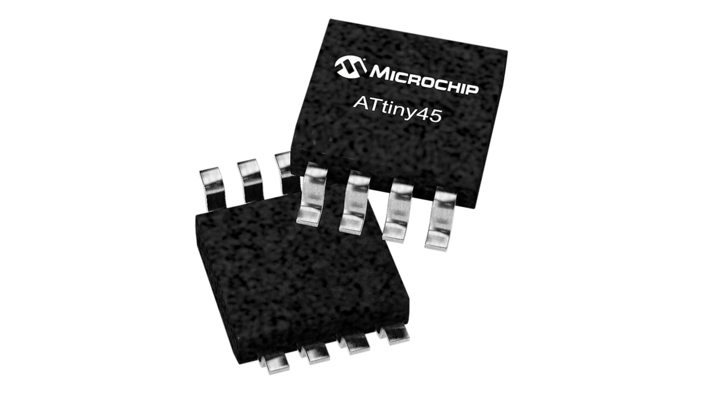 Microchip, 8bit AVR, ATtiny45 Microcontroller, 20MHz, 4 kB Flash, 8-Pin SOIJ
