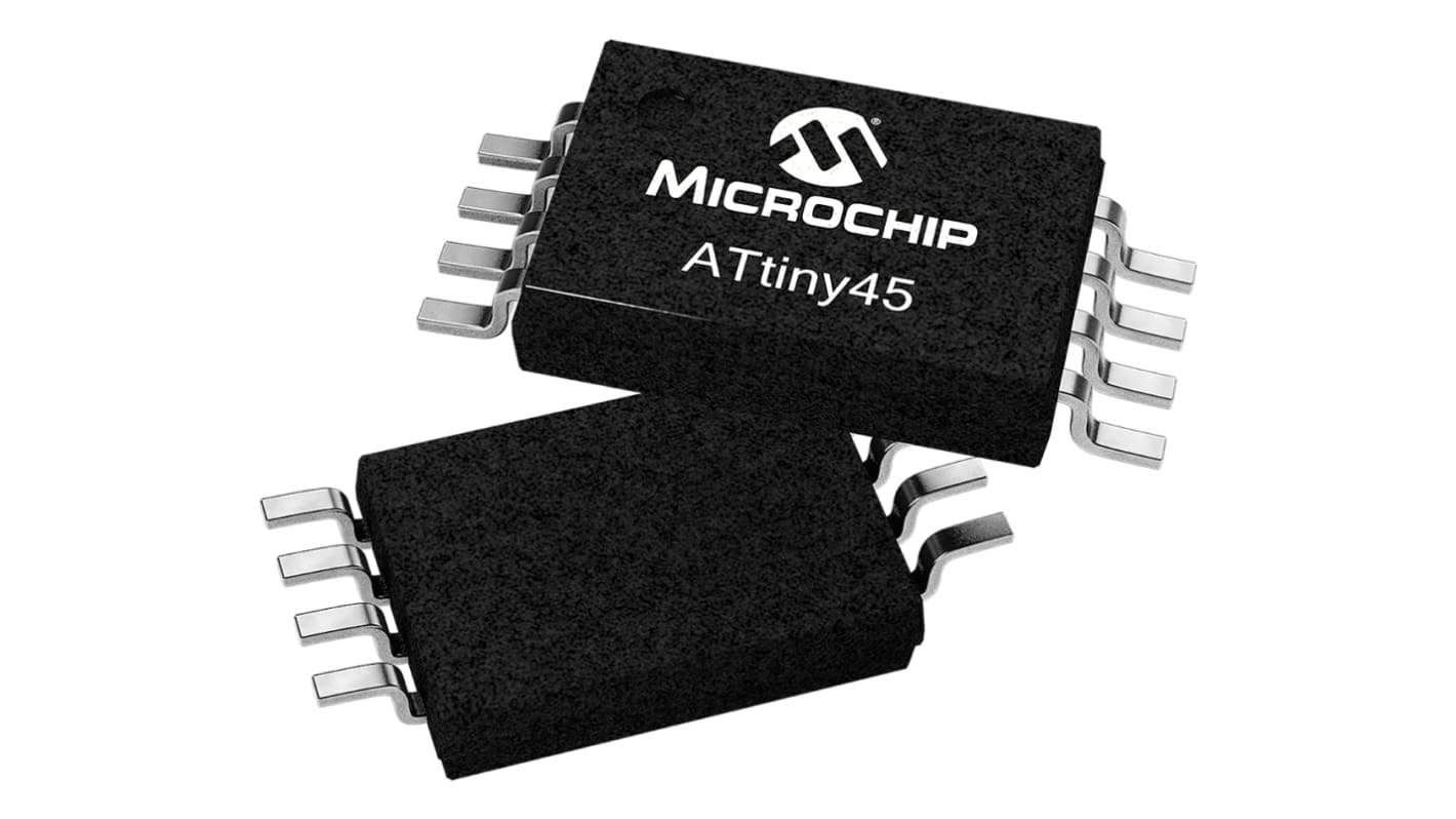 Microcontrollore Microchip, AVR, TSSOP, ATtiny45, 8 Pin, Montaggio superficiale, 8bit, 20MHz