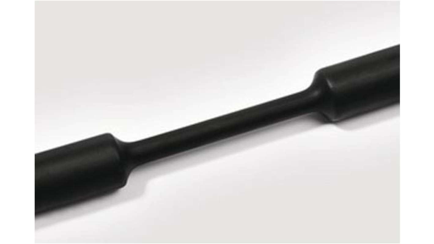 HellermannTyton Halogen Free Heat Shrink Tubing, Black 6.4mm Sleeve Dia. x 1m Length 2:1 Ratio, TCN20 Series