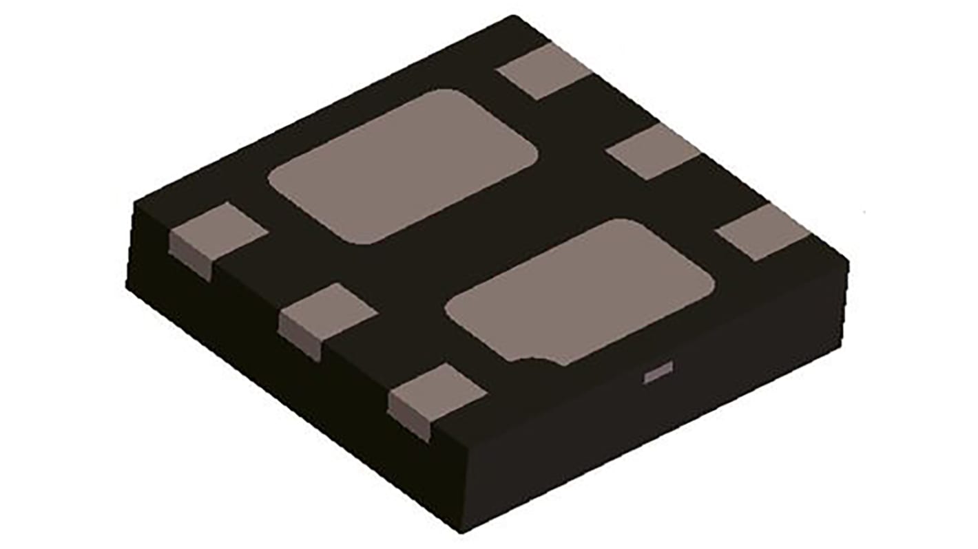 Dual P-Channel MOSFET, 20 V, 6-Pin DFN2020 Diodes Inc DMP2065UFDB-7