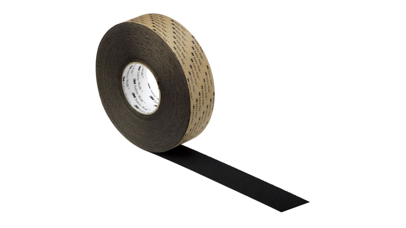 3M Black PVC 20m Hazard Tape, 1mm Thickness