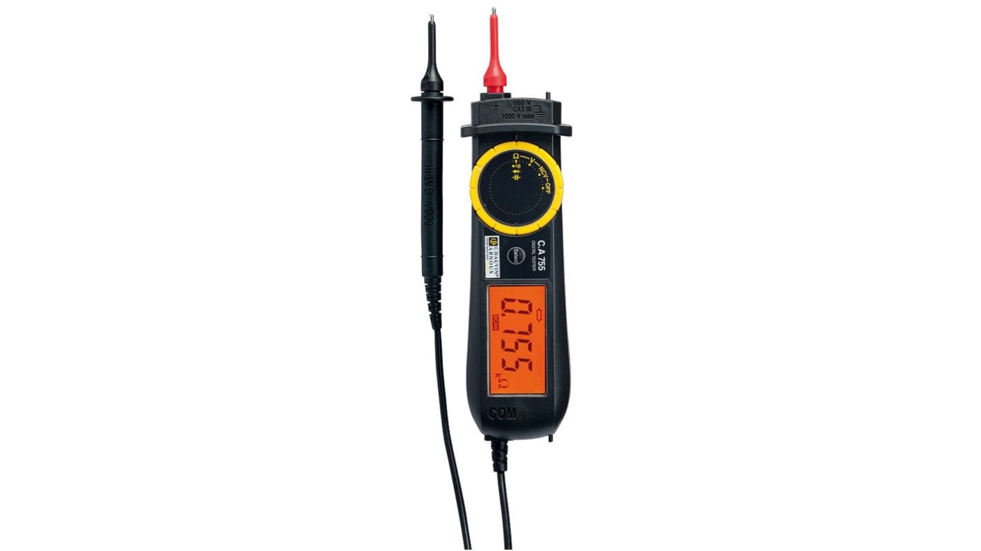 Multímetro Chauvin Arnoux CA 755, calibrado UKAS, 1000V ac/1000V dc, CAT lll