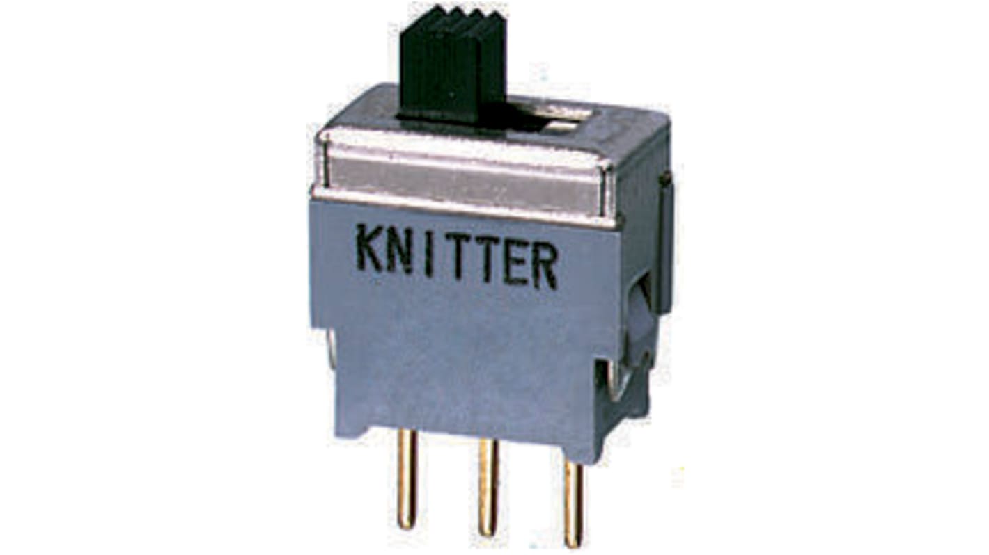 Commutateur à glissière, SPDT, Verrouillable, 50 mA, 48 V c.c., montage Circuit imprimé