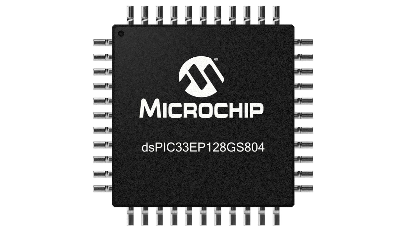 dsPIC33EP128GS804-I/PT Microchip dsPIC33EP, 16bit Digital Signal Processor 60MHz 128 kB Flash 44-Pin TQFP