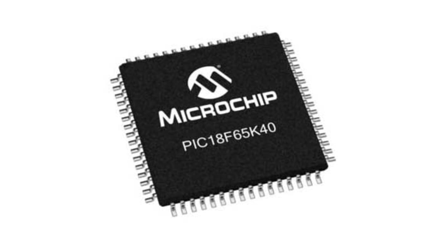Microchip PIC18F66K40-I/PT, 8bit PIC Microcontroller, PIC18, 64MHz, 64 kB Flash, 64-Pin TQFP