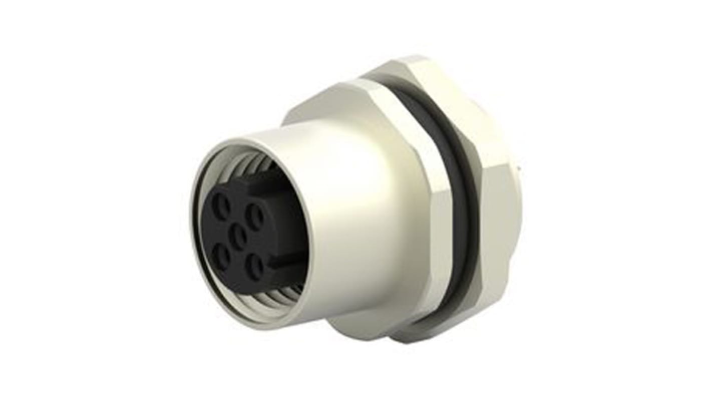 TE Connectivity Circular Connector, 4 Contacts, Rear Mount, M12 Connector, Plug, Female, IP67
