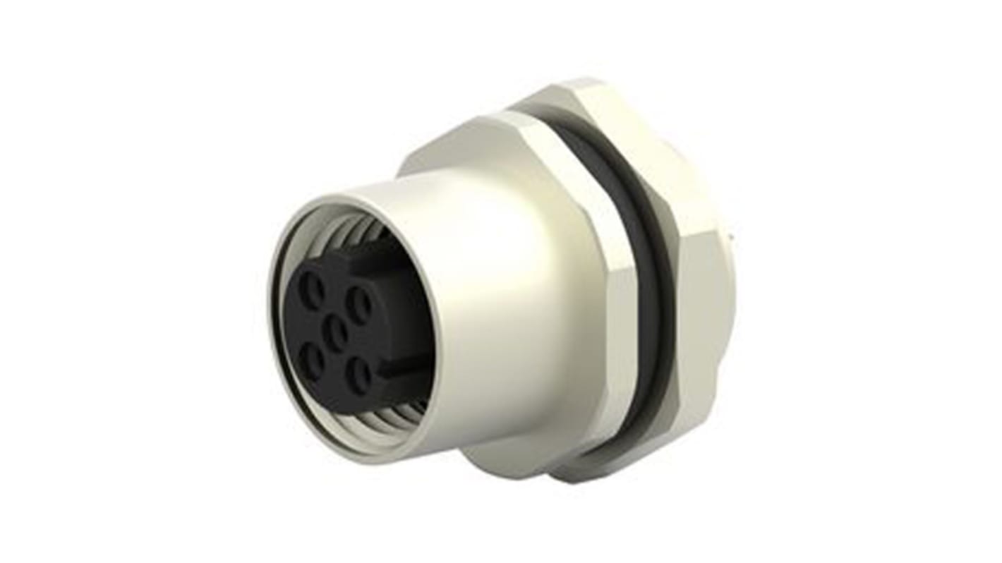 TE Connectivity Circular Connector, 4 Contacts, Rear Mount, M12 Connector, Plug, Female, IP67, M12 Series