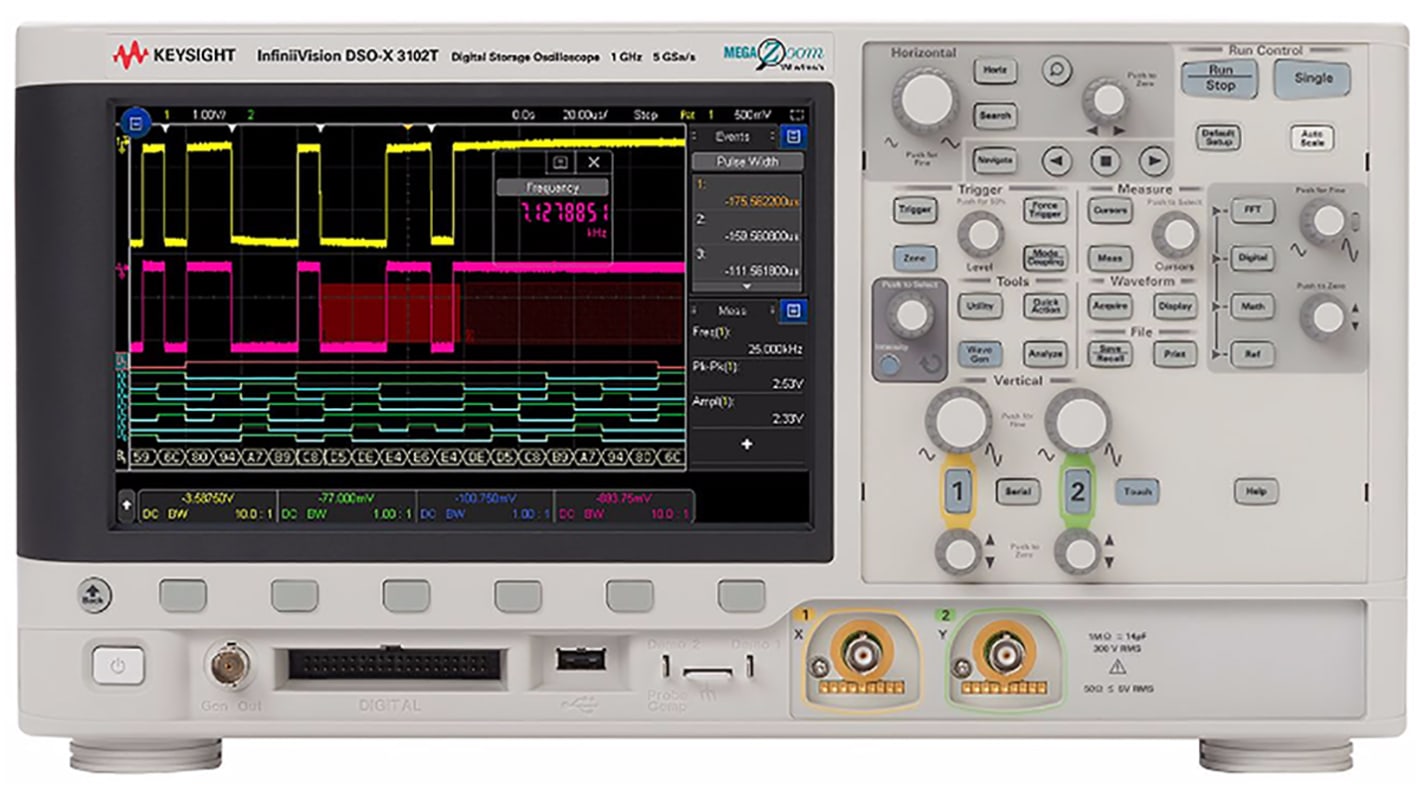 Oscyloskop 1GHz Keysight Technologies Stacjonarny Cyfrowy CAT I ±40V MSOX3104T CAN, IIC, LIN, RS232, RS422, RS485, SPI,
