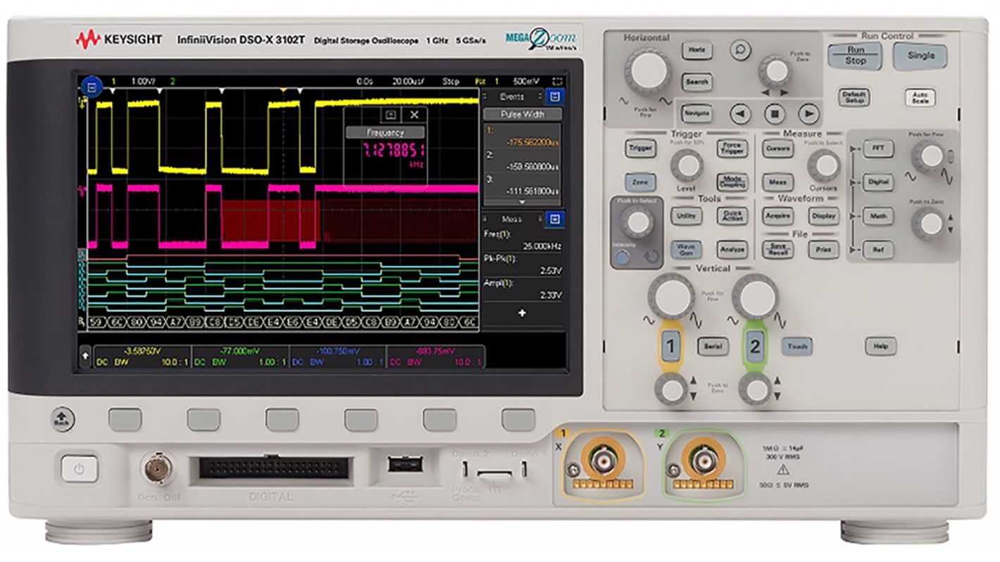 Keysight Technologies DSOX3104T InfiniiVision 3000T X Series, 1GHz Bench Oscilloscope, 4 Analogue Channels - RS