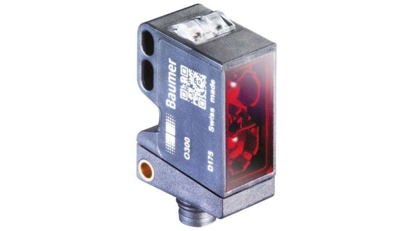 Rs-Online Sensore fotoelettrico Rettangolare Baumer a retroriflessione rilevamento 30 mm → 300 mm uscita PREMERE/TIRARE