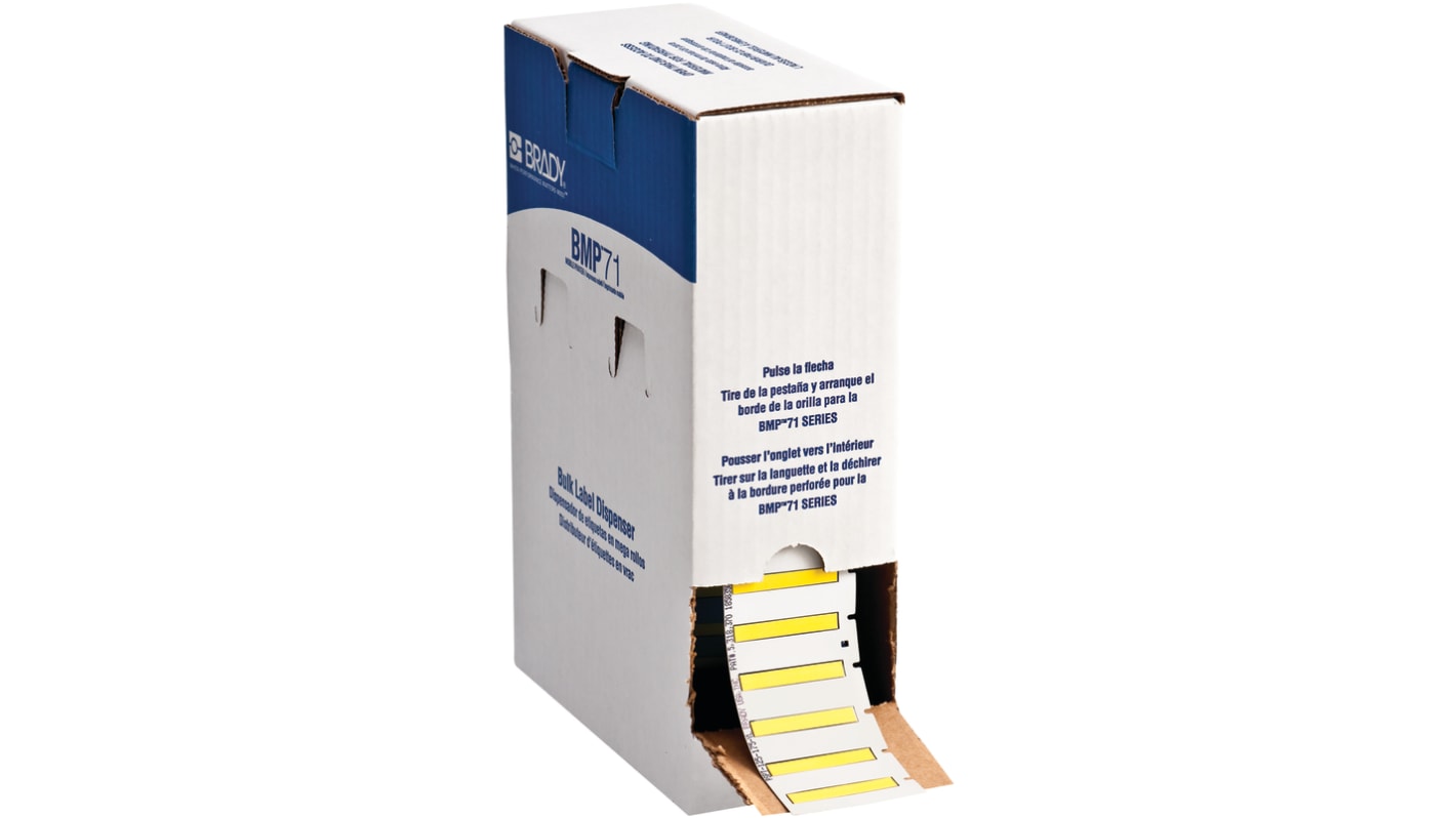 Brady B-7641 PermaSleeve Yellow Heatshrink Labels, 44.45mm Width, 5.97mm Height, 1000 Qty