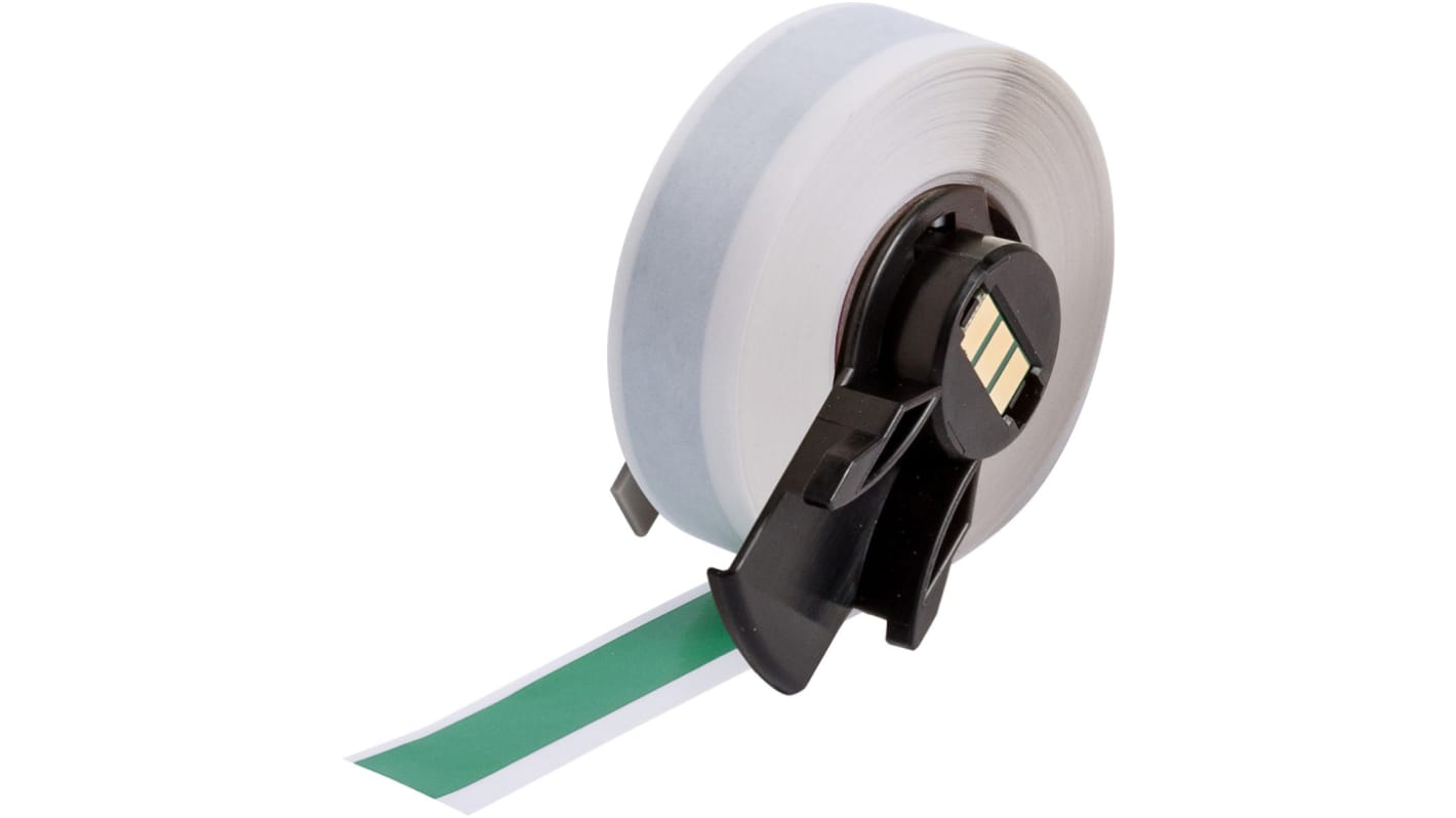 Brady B-439 Vinyl Green White Print Cable Labels, 25.4mm Width, 1 Qty