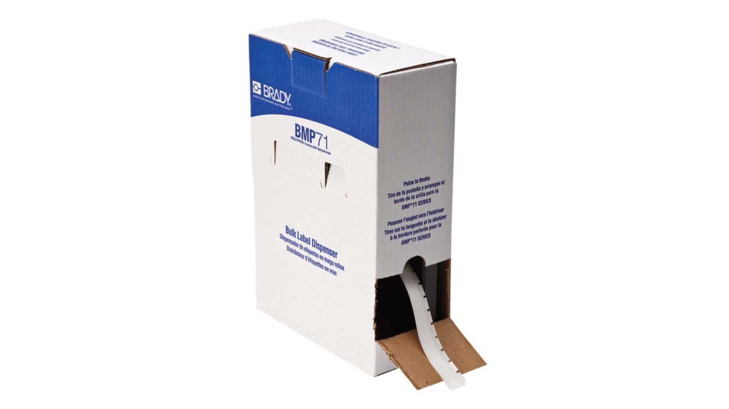 Brady B-422 on White Cable Labels, 12.07 mm Width