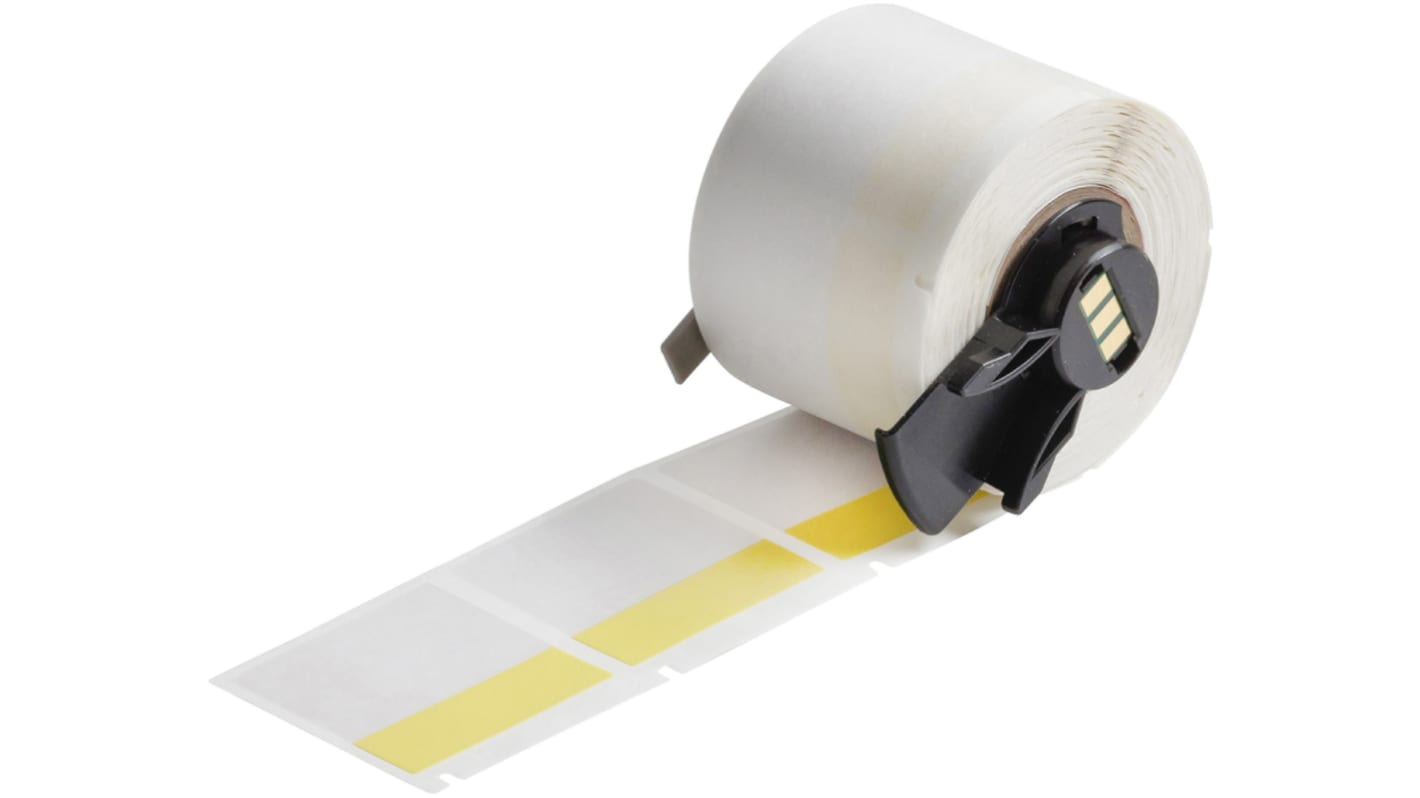 Brady B-427 Self-laminating Vinyl Transparent/Yellow Cable Labels, 38.1mm Width, 38.1mm Height, 250 Qty