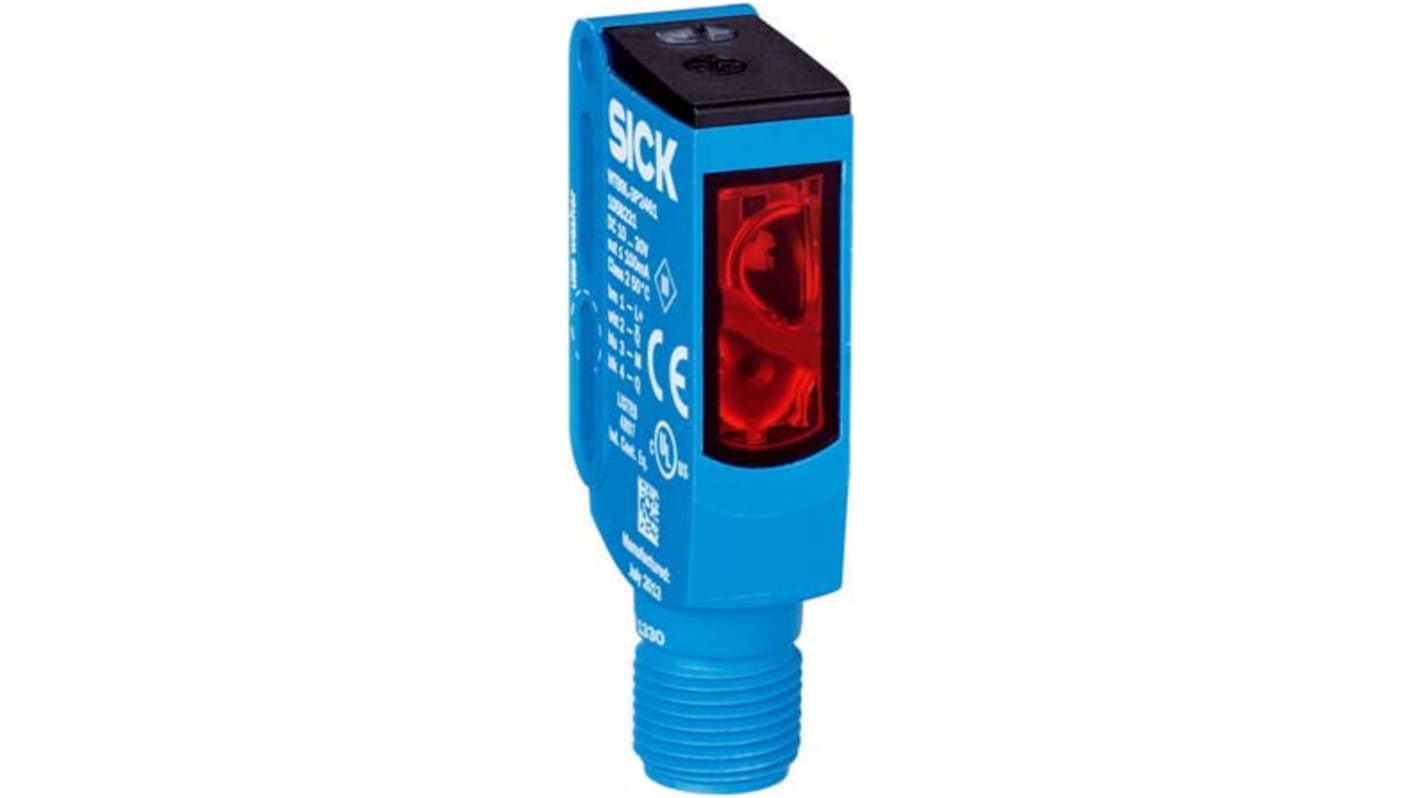 Rs-Online Sensore fotoelettrico Rettangolare SICK a soppressione di sfondo rilevamento 25 mm → 300 mm uscita PNP
