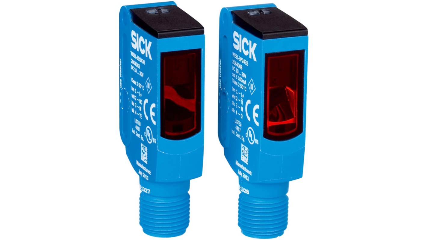 Rs-Online Sensore fotoelettrico Rettangolare SICK a fascio diretto rilevamento 0 → 60 m uscita PNP